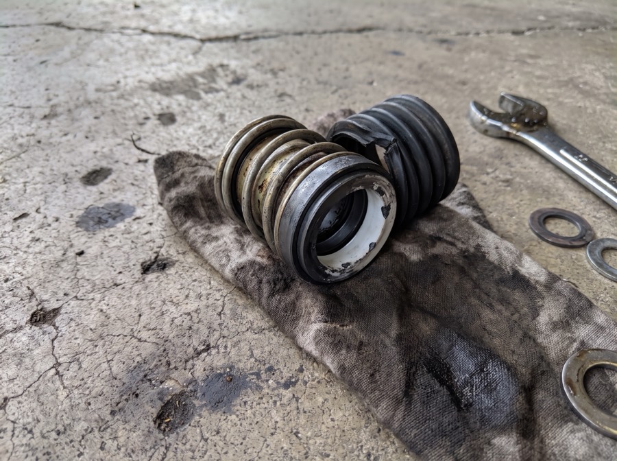 Old mechanical seal removed from P-101