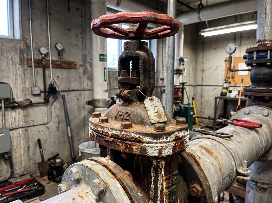 Gate valve V-12 with a weeping bonnet